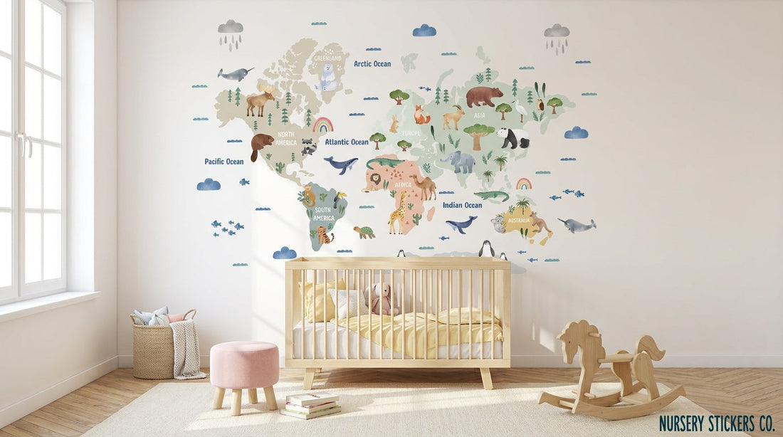 world map wall sticker