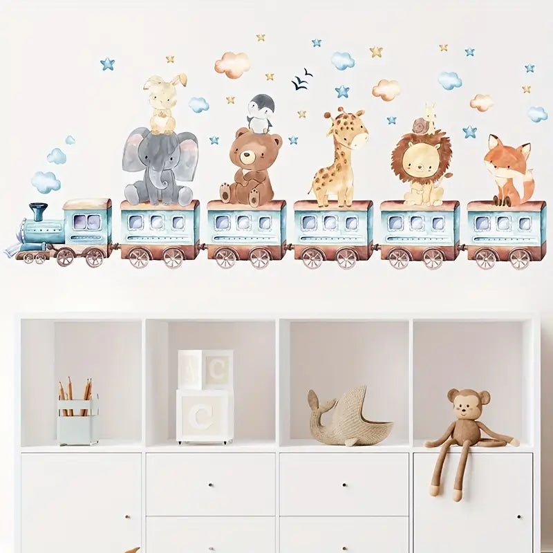 Animal Train Nursery Wall Sticker - Nursery Stickers