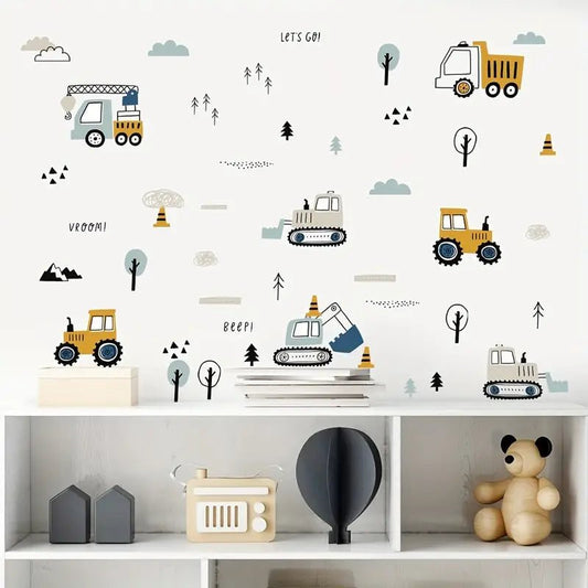 Truck, Tractor and Digger Nursery Wall Stickers - Nursery Stickers