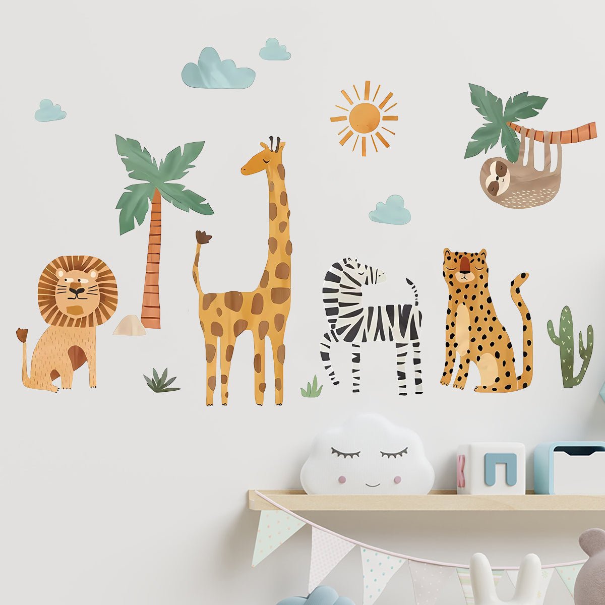 Jungle Animal Friends Nursery Wall Stickers - Nursery Stickers