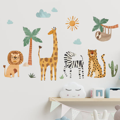 Jungle Animal Friends Nursery Wall Stickers