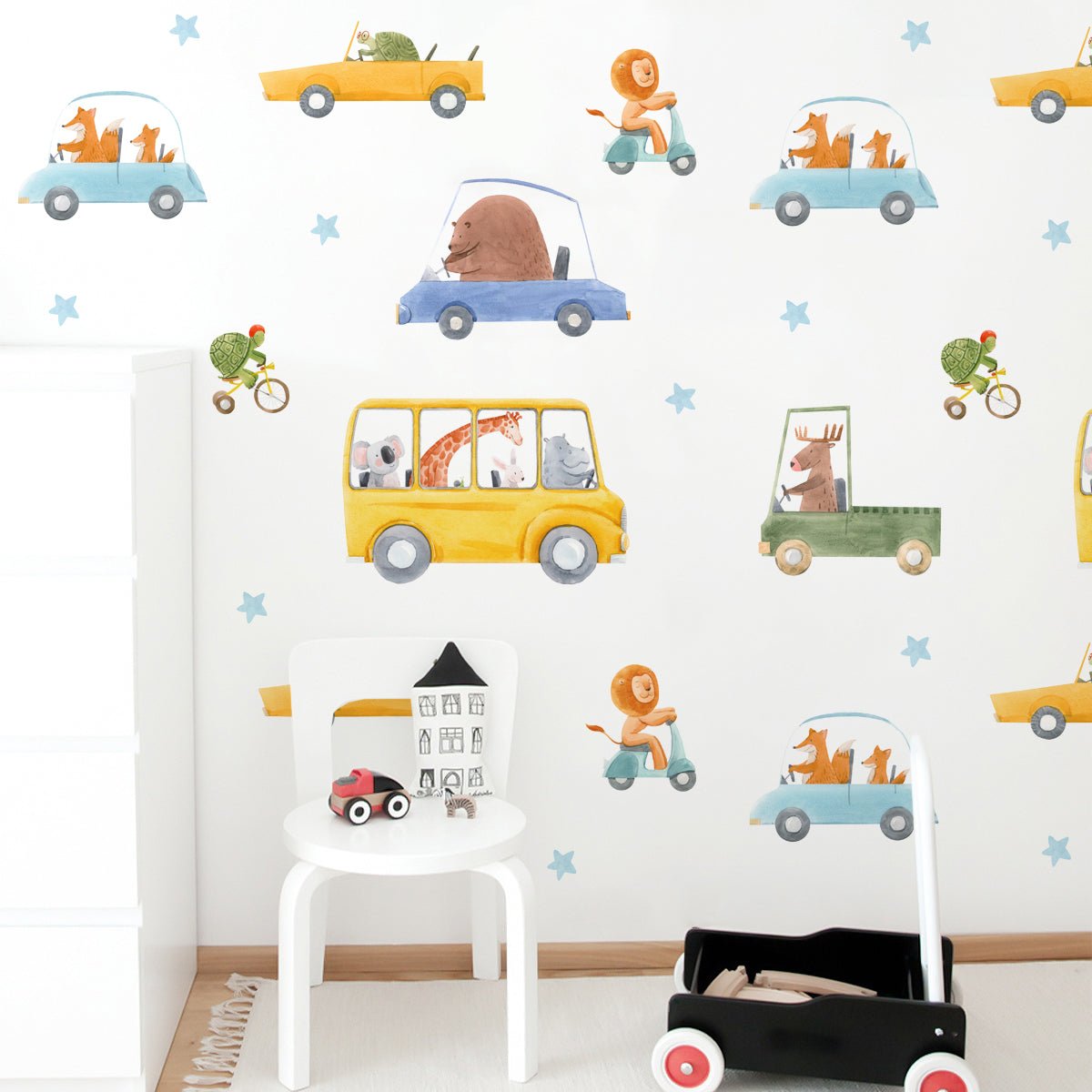 Zoo On The Move Nursery Wall Stickers - Nursery Stickers