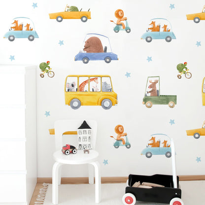 Zoo On The Move Nursery Wall Stickers - Nursery Stickers