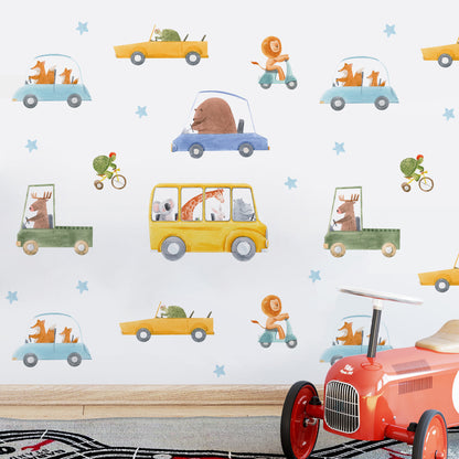 Zoo On The Move Nursery Wall Stickers