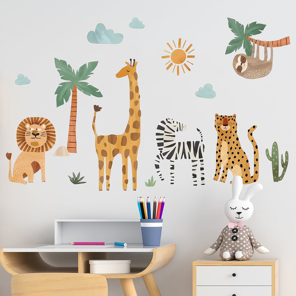 Jungle Animal Friends Nursery Wall Stickers - Nursery Stickers