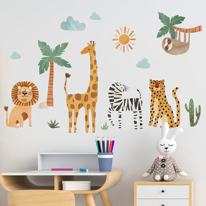 Jungle Animal Friends Nursery Wall Stickers - Nursery Stickers