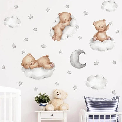 Bears In The Clouds Nursery Wall Sticker - Nursery Stickers