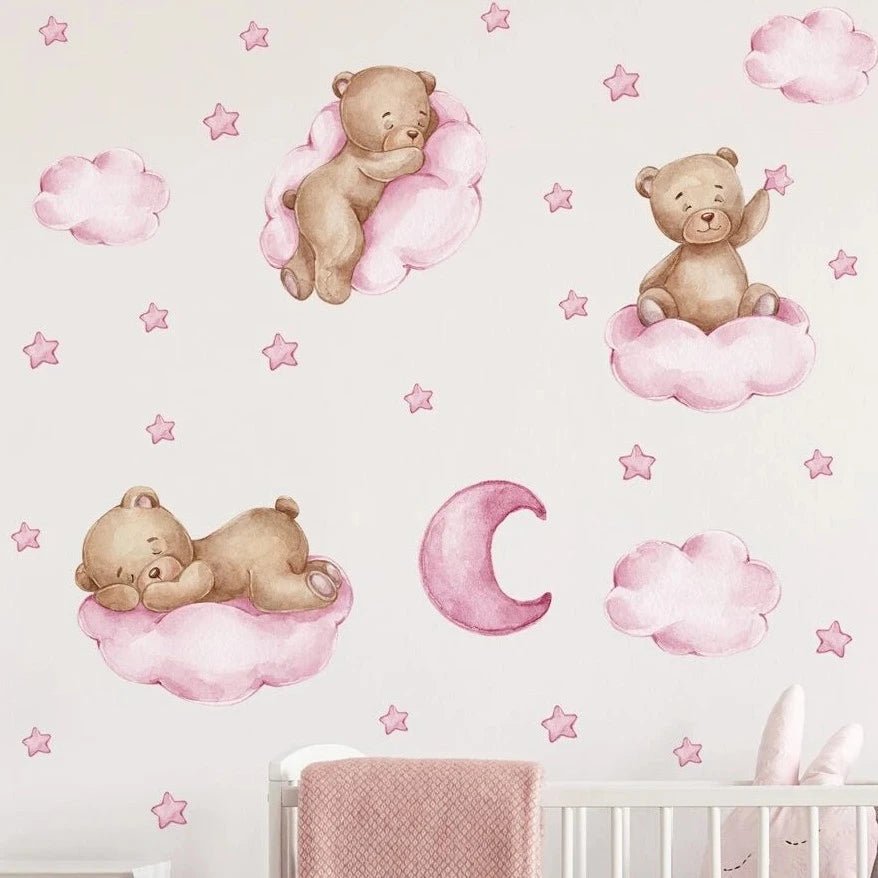 Bears In The Clouds Nursery Wall Sticker - Nursery Stickers