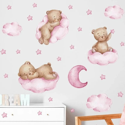 Bears In The Clouds Nursery Wall Sticker - Nursery Stickers