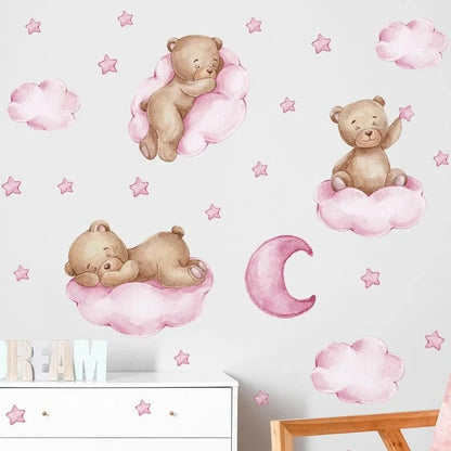 Bears In The Clouds Nursery Wall Sticker