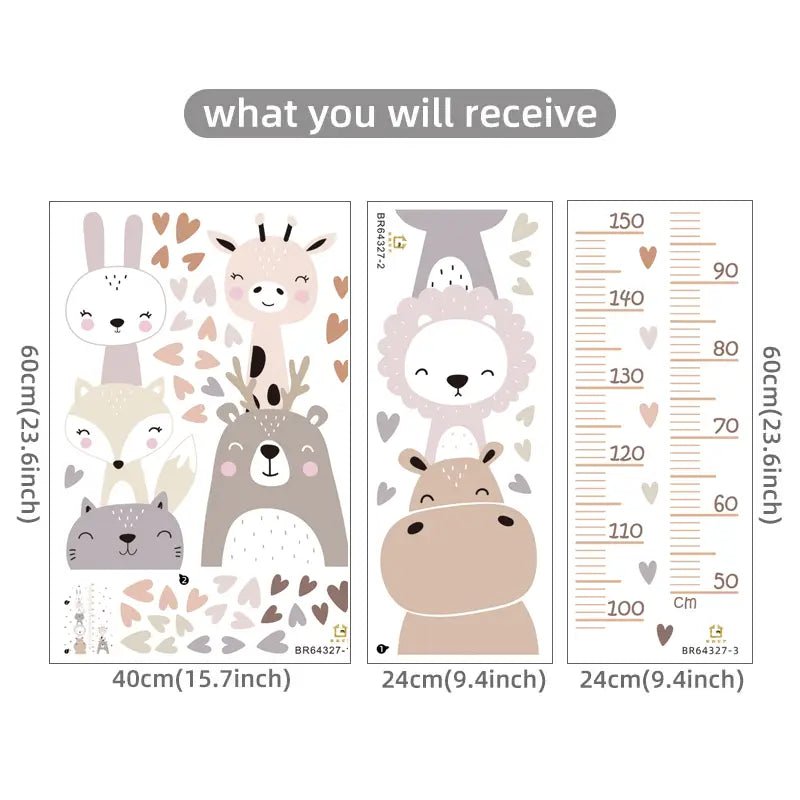 Animal Height Chart Nursery Wall Sticker - Nursery Stickers