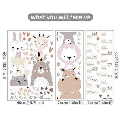 Animal Height Chart Nursery Wall Sticker - Nursery Stickers