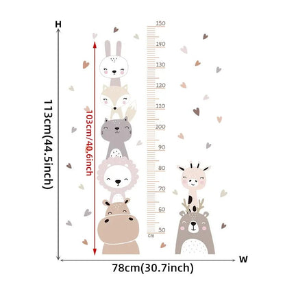 Animal Height Chart Nursery Wall Sticker - Nursery Stickers