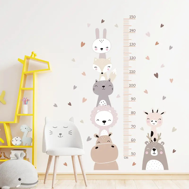 Animal Height Chart Nursery Wall Sticker