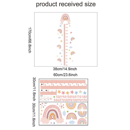 Height Chart Wall Sticker - Rainbow & Clouds - Nursery Stickers