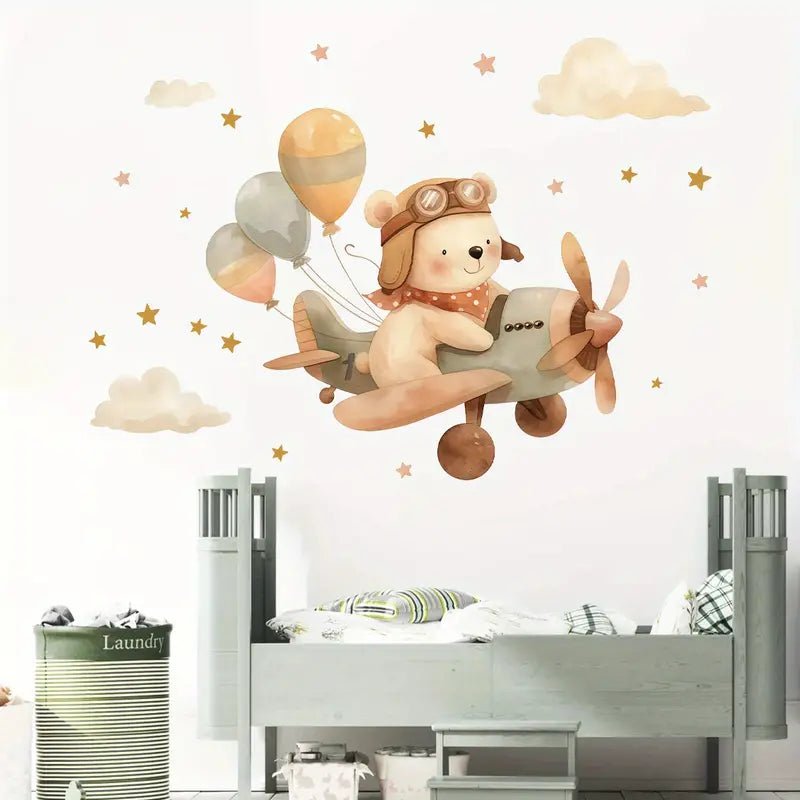 Bear Pilot Nursery Wall Sticker - Nursery Stickers