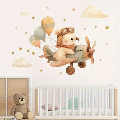 Bear Pilot Nursery Wall Sticker - Nursery Stickers