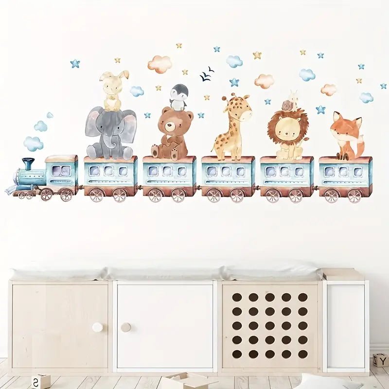 Animal Train Nursery Wall Sticker - Nursery Stickers