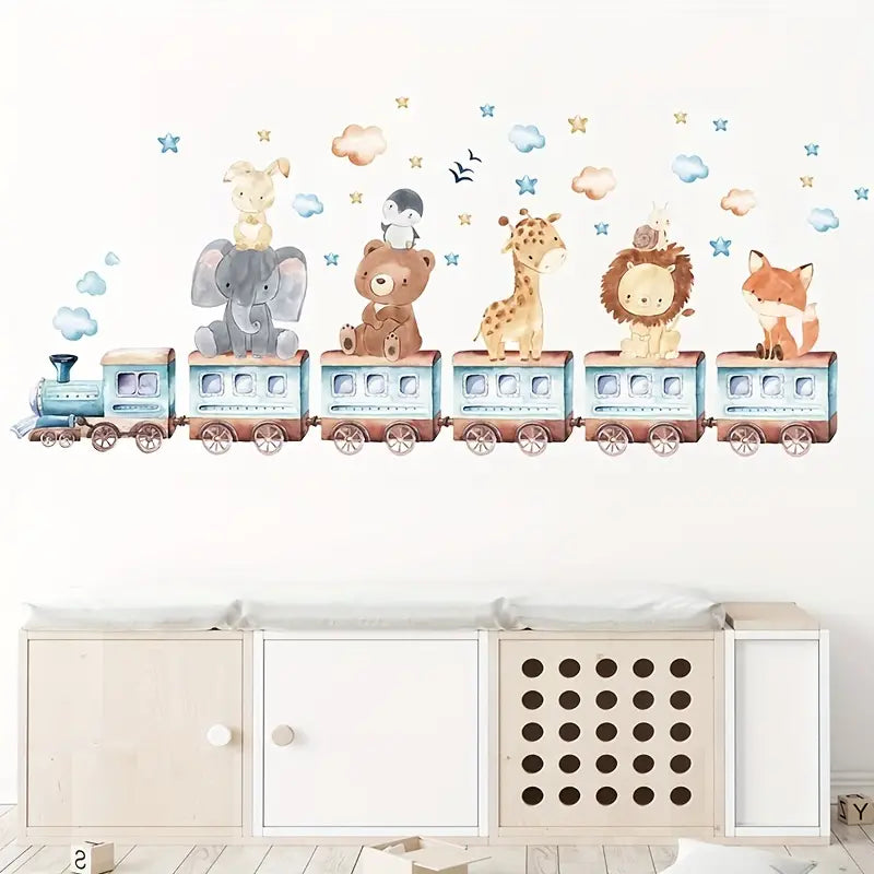 Animal Train Nursery Wall Sticker