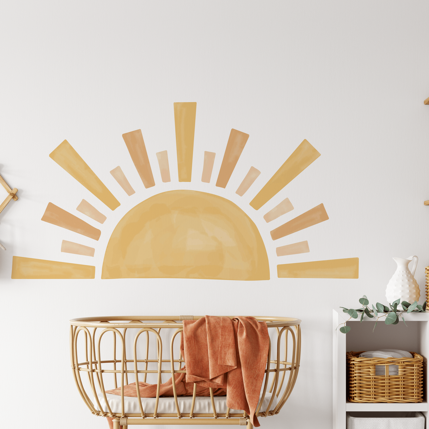 Boho Sun Nursery Wall Sticker - Woven Fabric - Nursery Stickers