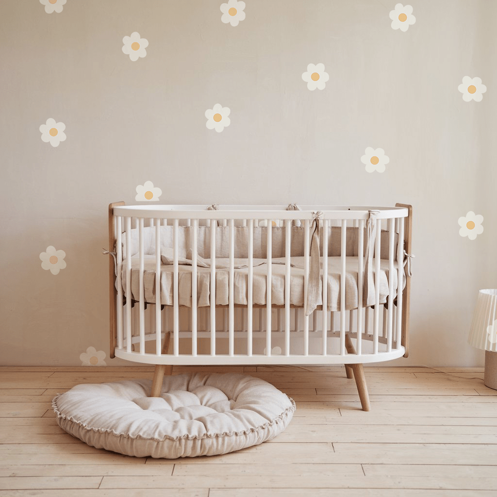 Daisy Flowers Nursery Wall Stickers - White - Nursery Stickers