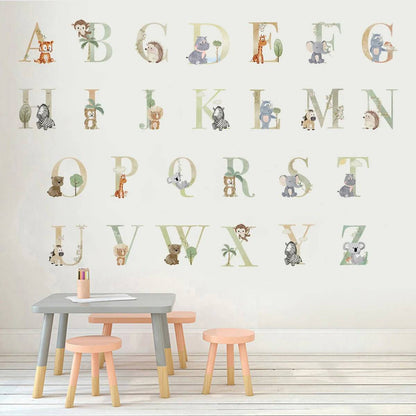 Playful animal wall decals for children's room