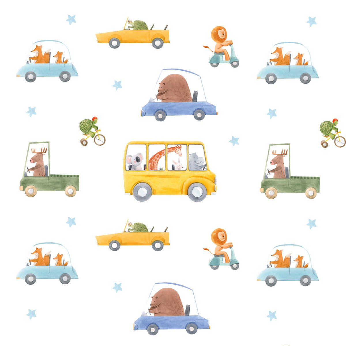 Zoo On The Move Nursery Wall Stickers - Nursery Stickers