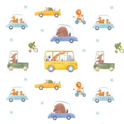 Zoo On The Move Nursery Wall Stickers