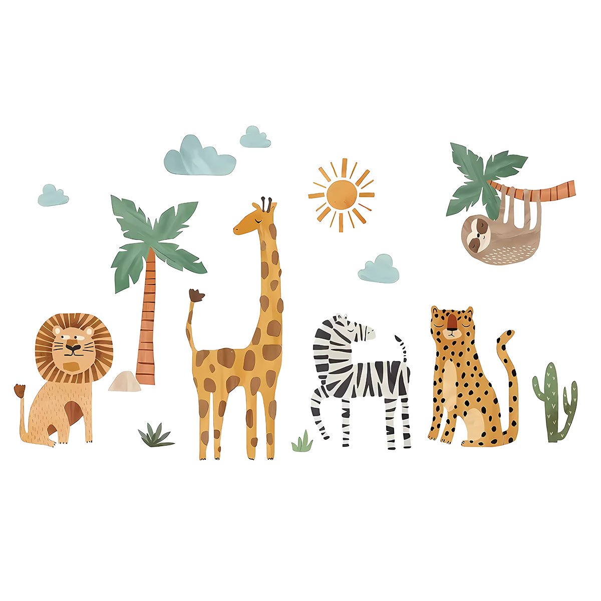 Jungle Animal Friends Nursery Wall Stickers - Nursery Stickers