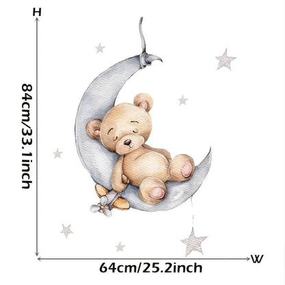 Moon & Bear Nursery Wall Sticker - Nursery Stickers