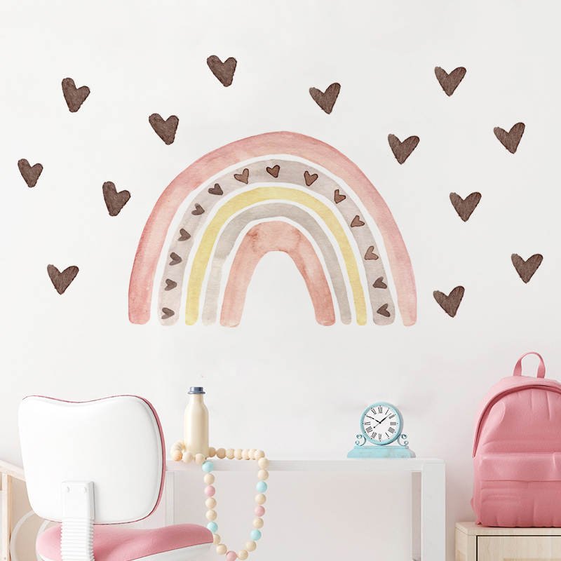 Heart Rainbow Nursery Wall Sticker - Nursery Stickers