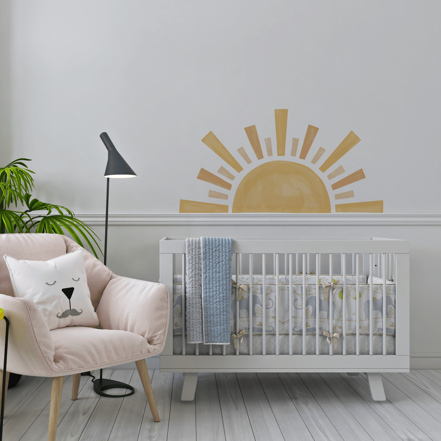 Boho Sun Nursery Wall Sticker - WOVEN FABRIC - Nursery Stickers