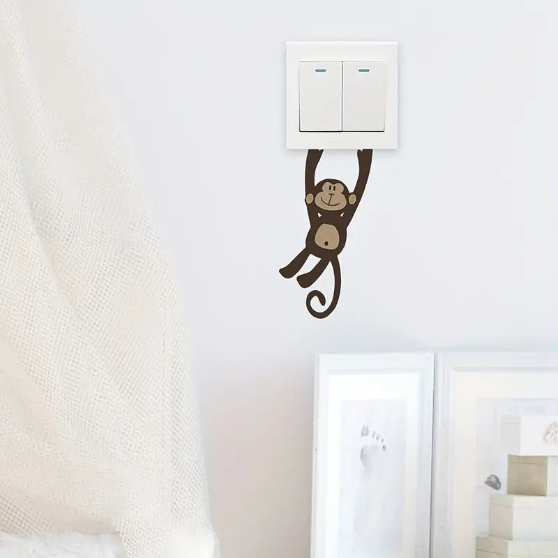 Hanging Monkey Light Switch Wall Sticker