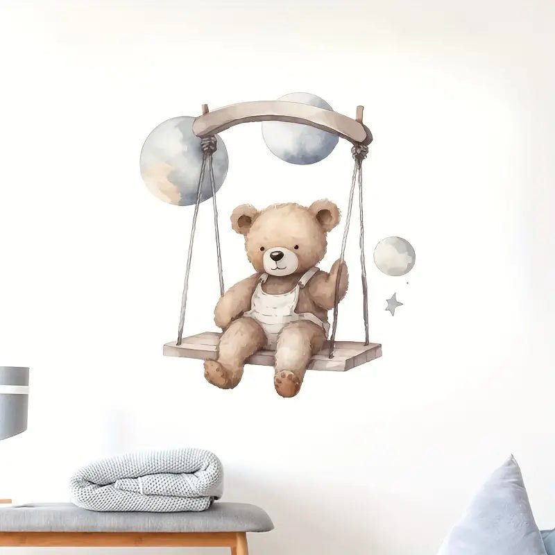 Swinging Bear Nursery Wall Sticker - Nursery Stickers