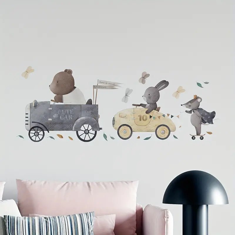 Animal Driver Nursery Wall Stickers - Nursery Stickers