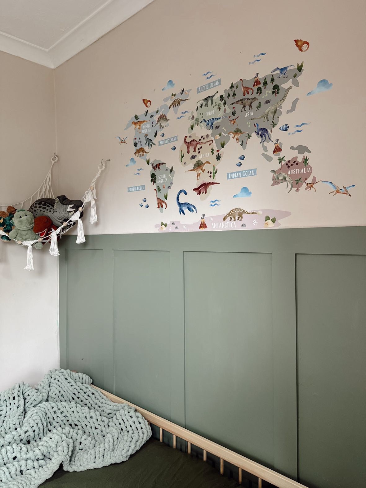 Dinosaur World Map Nursery Wall Sticker - Nursery Stickers