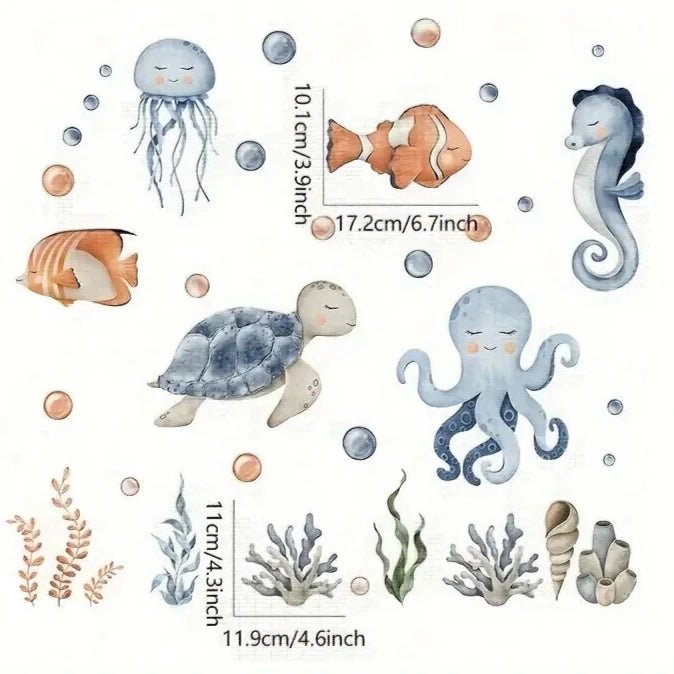 Ocean Life Nursery Wall Stickers - Nursery Stickers