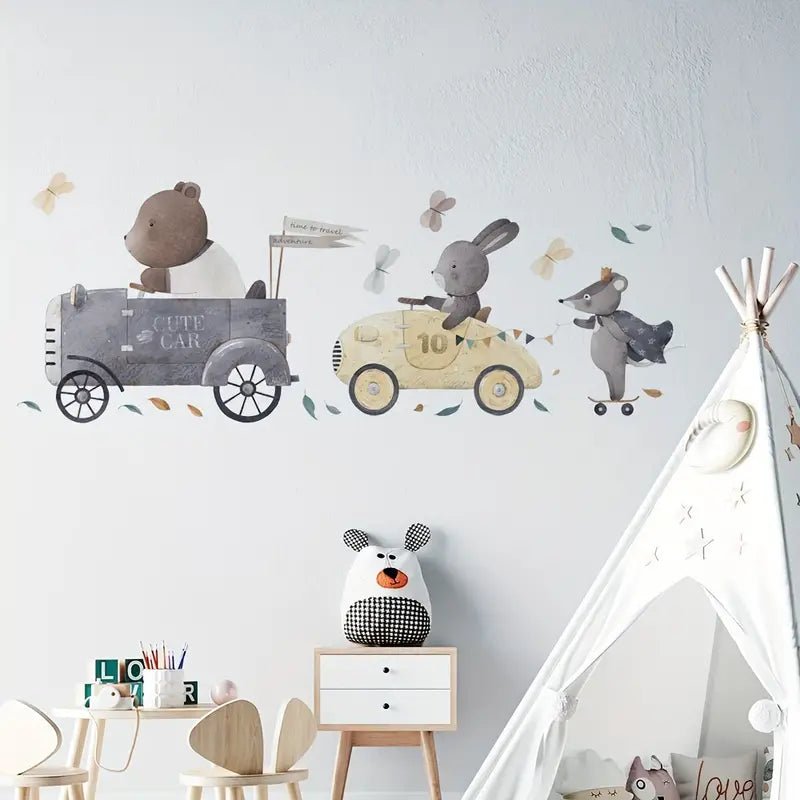 Animal Driver Nursery Wall Stickers - Nursery Stickers