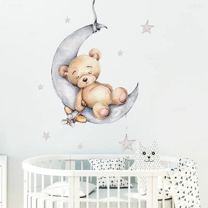 Moon & Bear Nursery Wall Sticker - Nursery Stickers