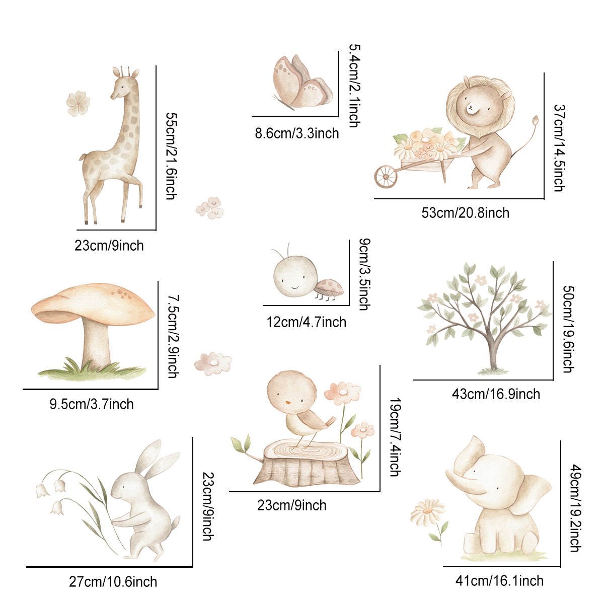 Animals In Nature Nursery Wall Stickers - Nursery Stickers