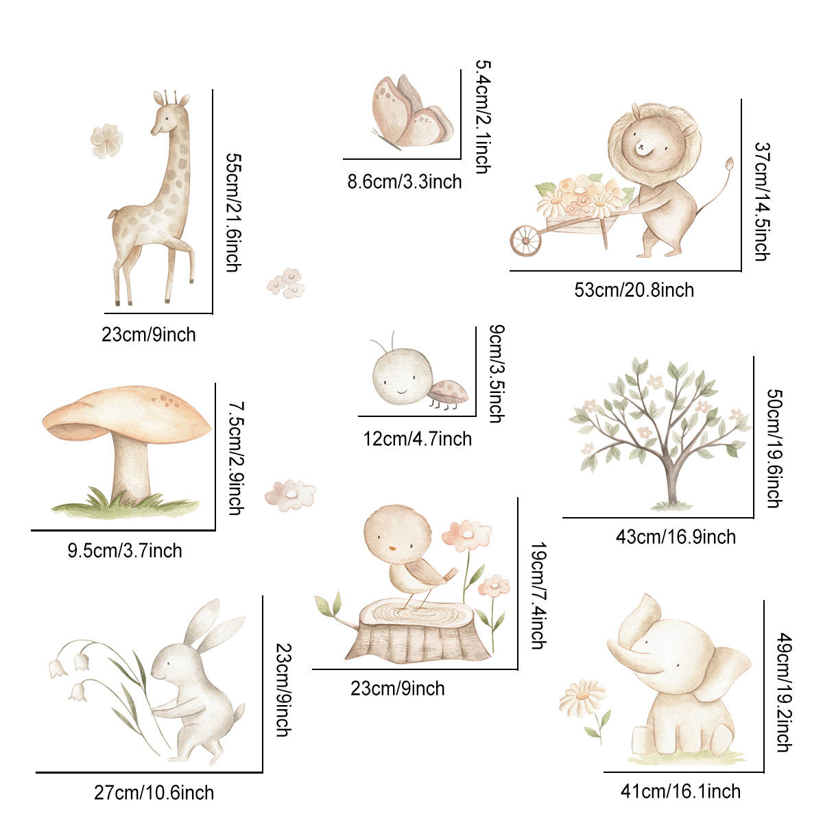 Animals In Nature Nursery Wall Stickers