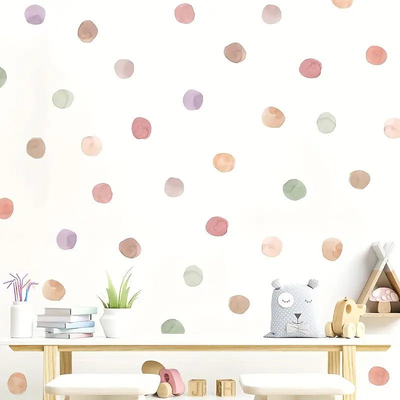 Watercolour Polka Dots Nursery Wall Stickers - Nursery Stickers