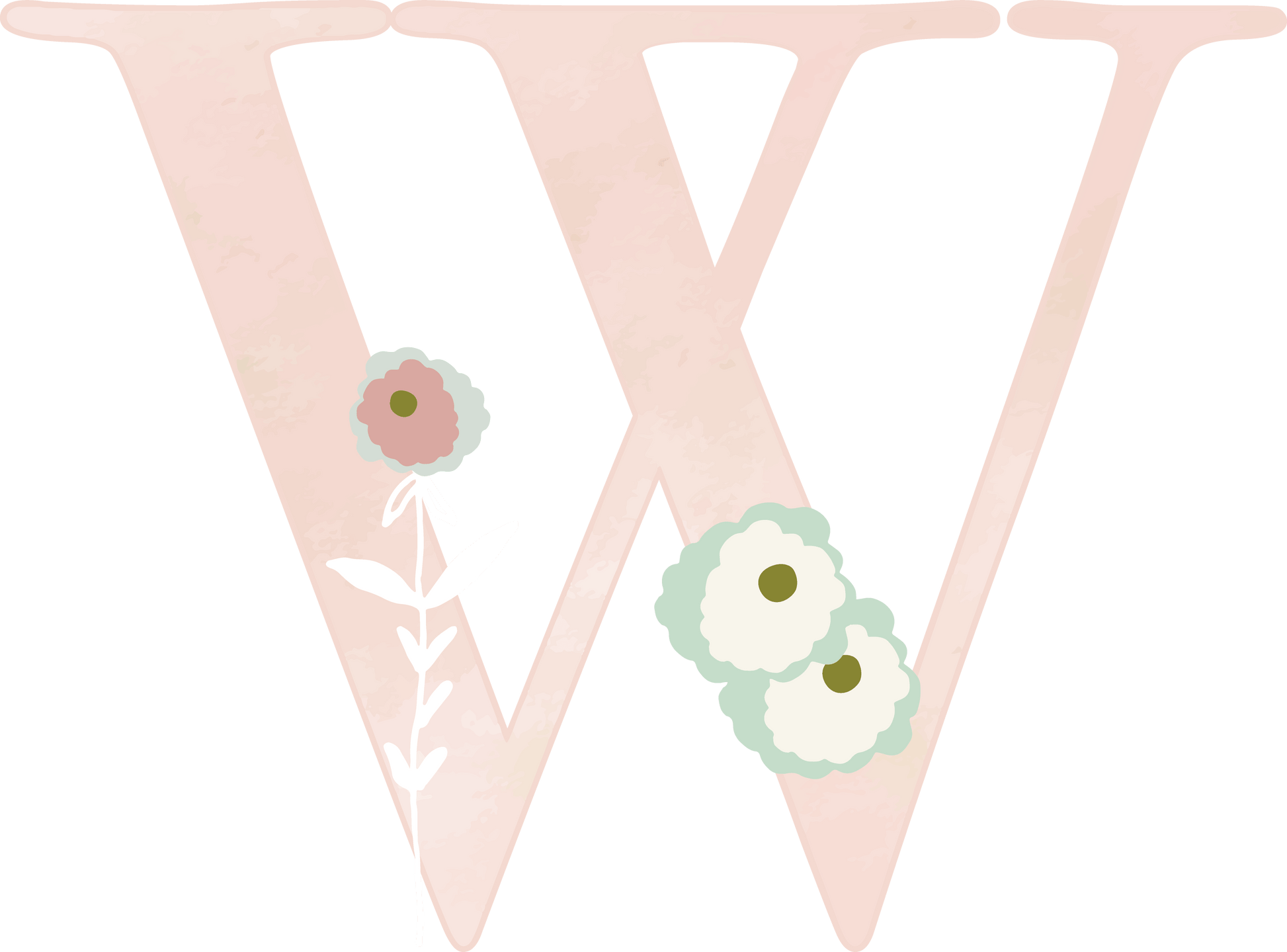 Letter W - Rainbow Garden - Nursery Stickers