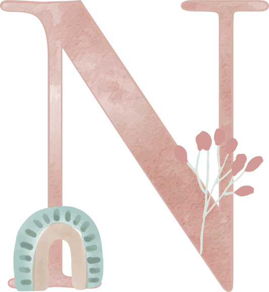 Letter N - Rainbow Garden - Nursery Stickers