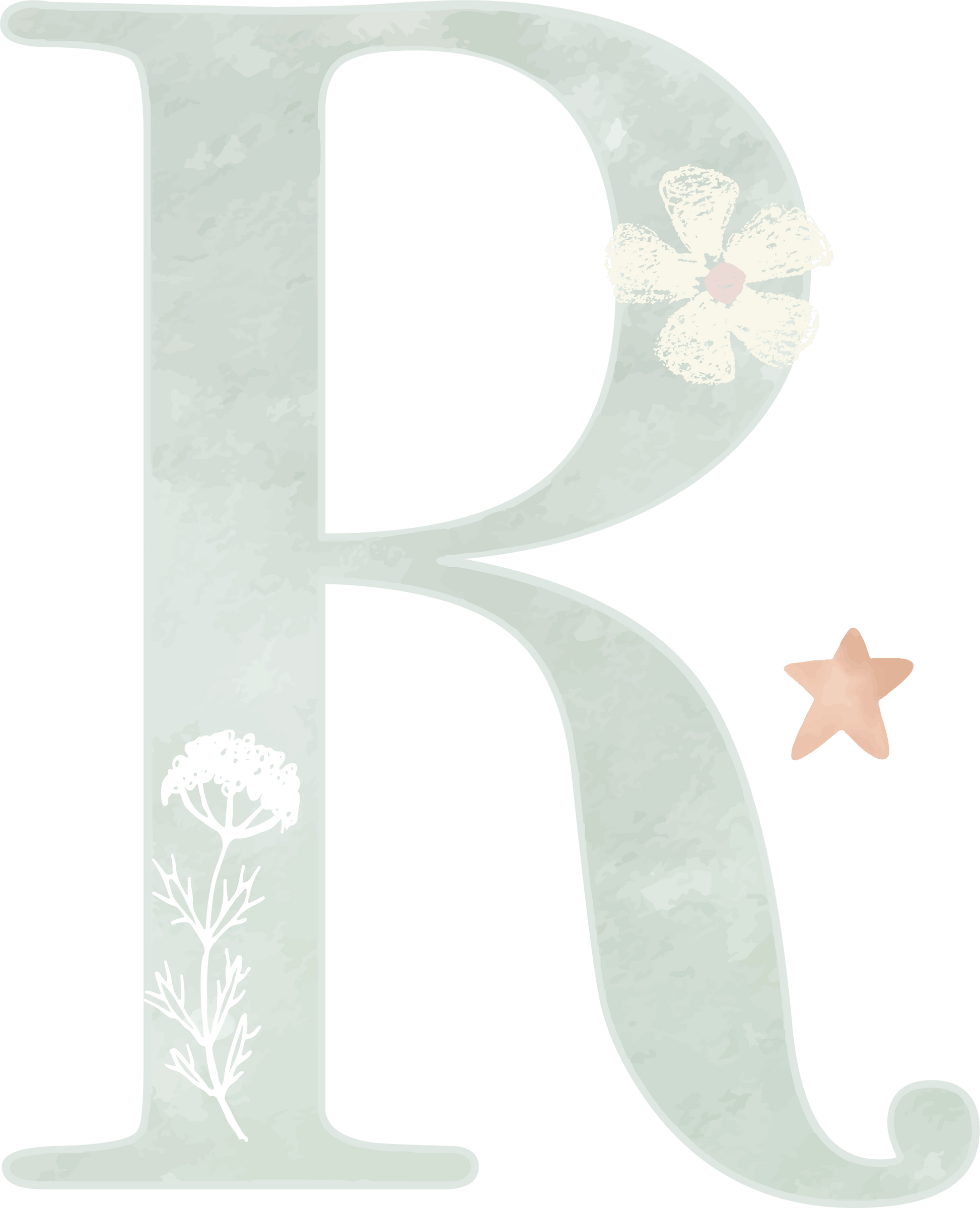 Letter R - Rainbow Garden - Nursery Stickers