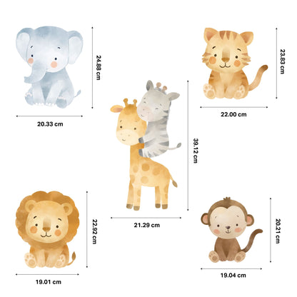 Safari Star Animal Friends Nursery Wall Stickers - Nursery Stickers