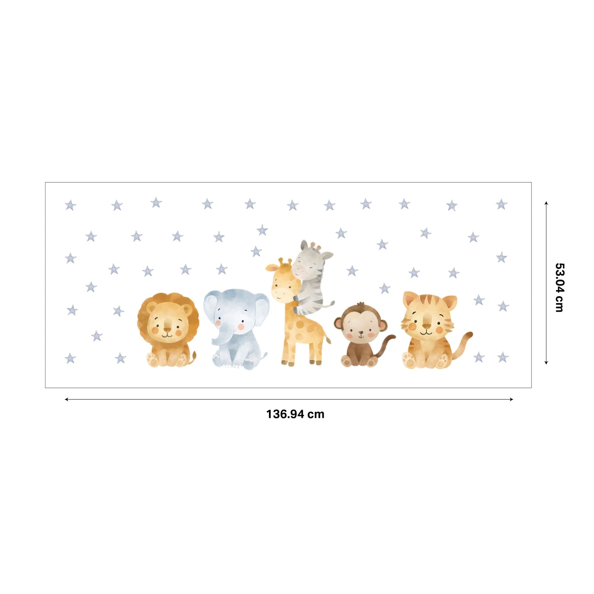 Safari Star Animal Friends Nursery Wall Stickers - Nursery Stickers