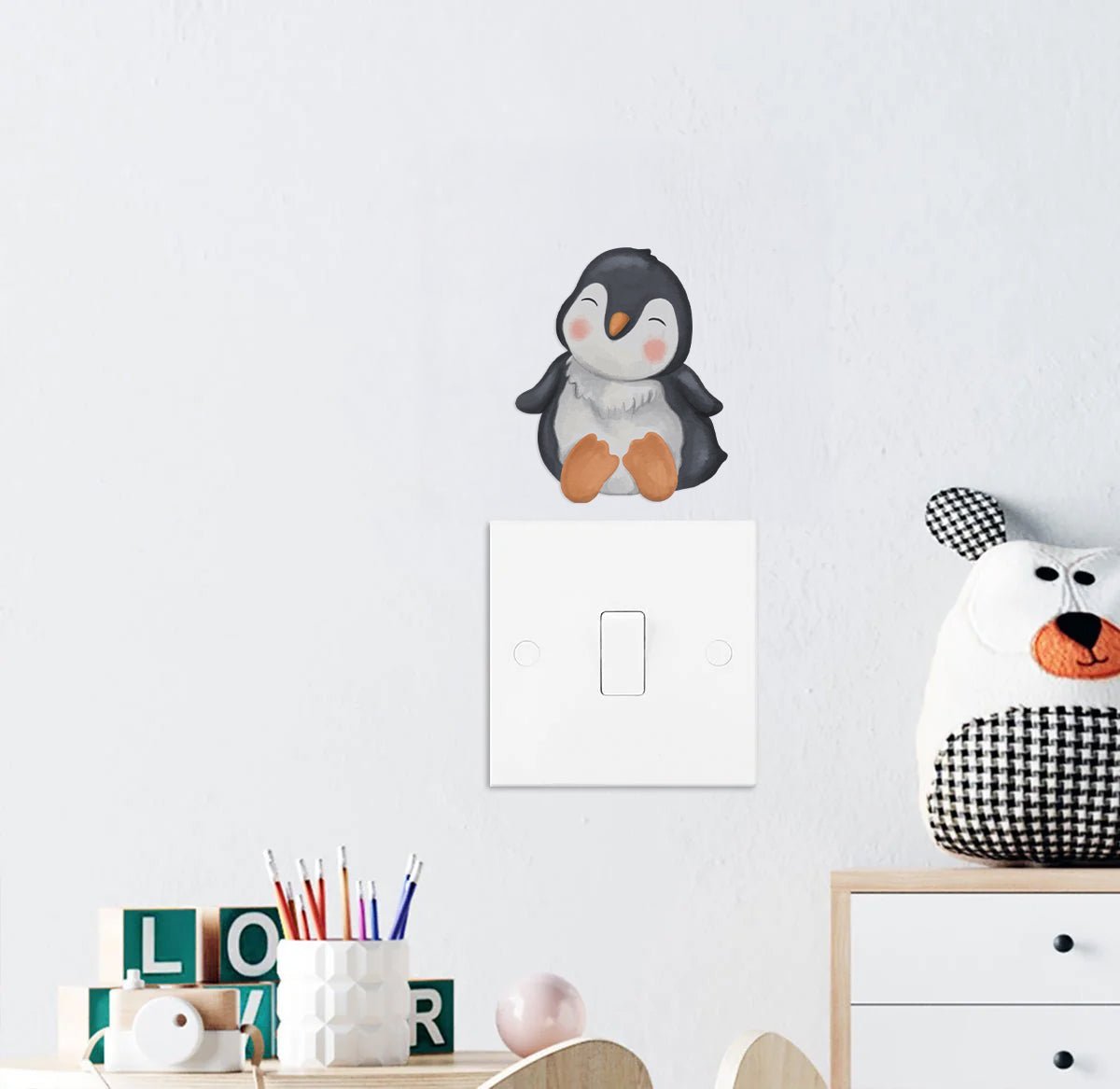 Animal-themed nursery wall decal mockup