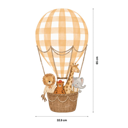 Safari Hot Air Balloon Nursery Wall Sticker