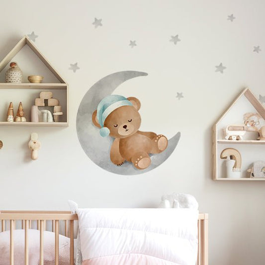 Sleepy Bear Nursery Wall Sticker - Nursery Stickers